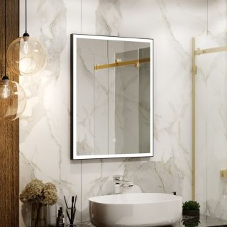 Зеркало с подсветкой Continent Frame Black ЗЛП1018 с сенсорным выключателем 70см чёрный Зеркало с подсветкой Continent Frame Black ЗЛП1018 с сенсорным выключателем 70см чёрный