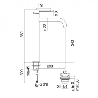 Смеситель Nobili LV00128/2CR для раковины хром Смеситель Nobili LV00128/2CR для раковины хром