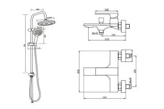 Orange Lutz M04-932b душевая система, черная