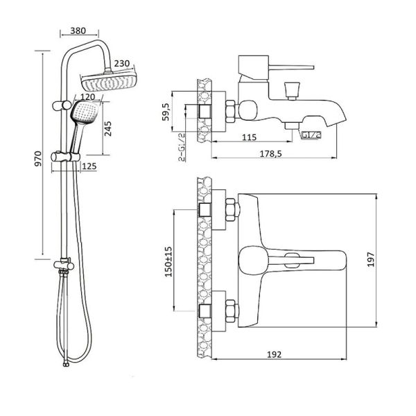 Orange Karl M05-934w душевая система, белая