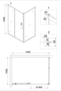 Душевой уголок Niagara NG-42-10AG-A100G 100x100см золото/прозрачное