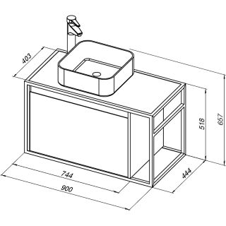 Тумба под раковину Aquanet Nova Lite Loft 261660 L 90 см дуб рустикальный