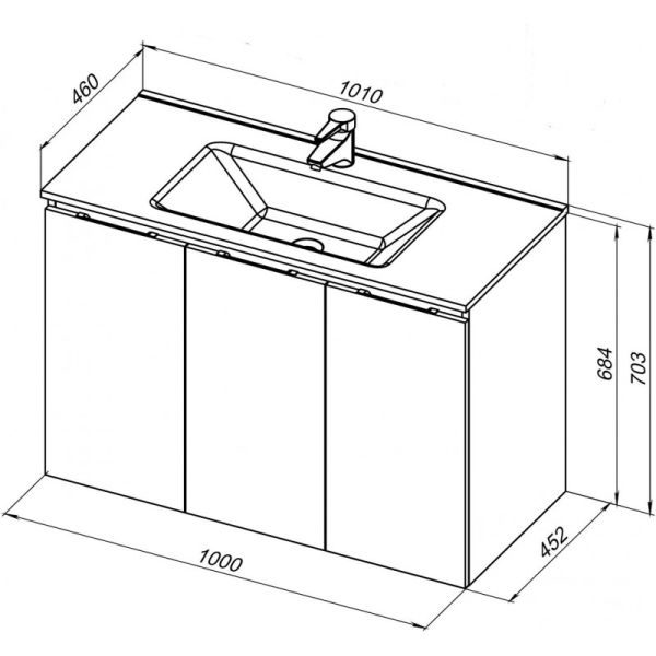Тумба под раковину Aquanet Алвита New 277532 100 см серый