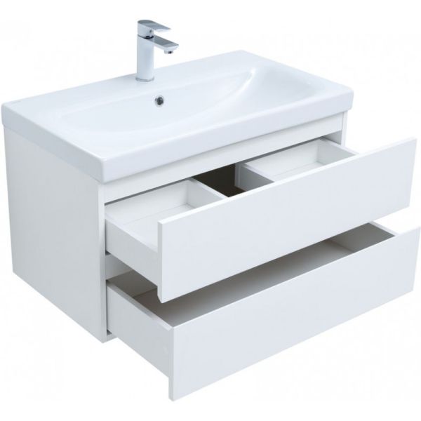 Тумба под раковину Aquanet Беркли 302351 80 см белый глянец