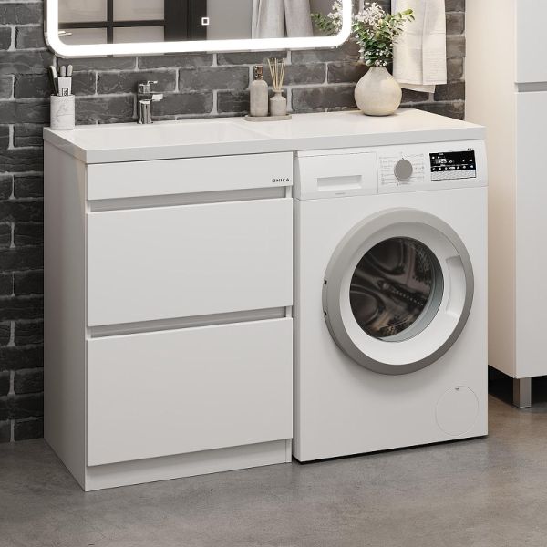 Напольная тумба под раковину под стиральную машину Onika Милтон 104801 48 см белый