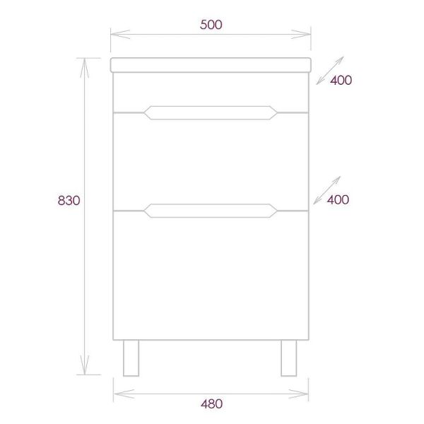 Тумба под раковину напольная Onika Айленд 105039 50 см белый
