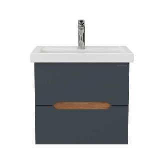 Тумба под раковину подвесная Onika Айленд 105041 50 см графит/дуб крафт золотой