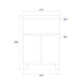 Тумба под раковину напольная Onika Стрим 106154 60 см белый