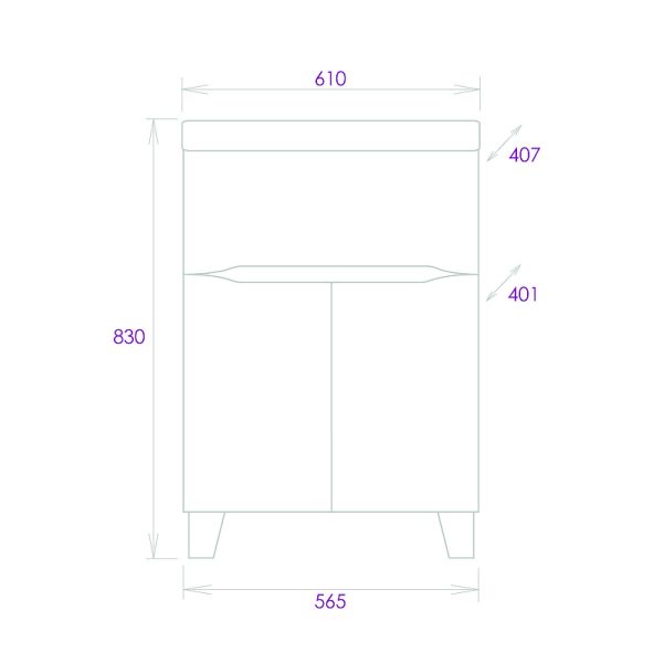 Тумба под раковину напольная Onika Стрим 106154 60 см белый