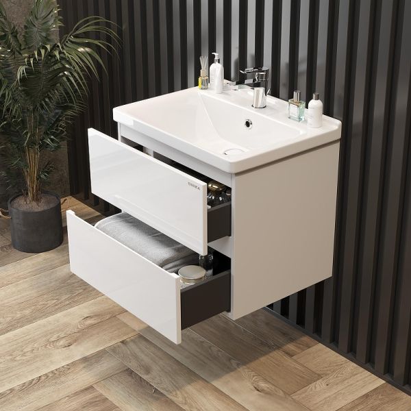 Тумба под раковину подвесная Onika Эвада 107061 70 см белый