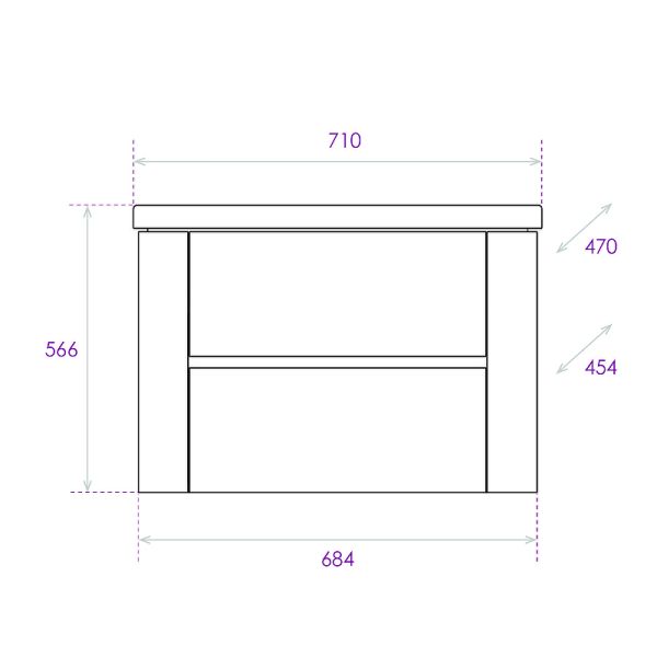 Тумба под раковину подвесная Onika Стоун 107066 70 см белый/ателье светлое