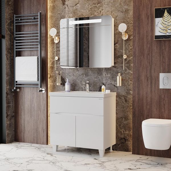 Тумба под раковину напольная Onika Стрим 108059 80 см белый