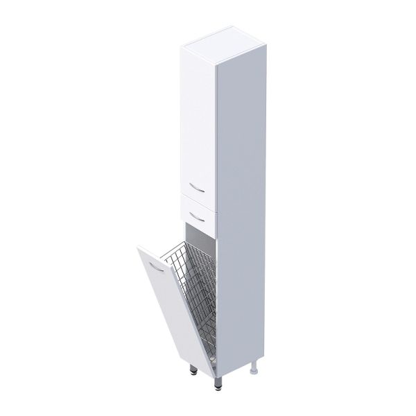 Пенал напольный Onika Модерн 402606 с бельевой корзиной 26 см белый