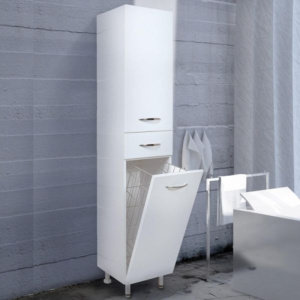 Пенал напольный Onika Модерн 403211 с бельевой корзиной 32 см белый