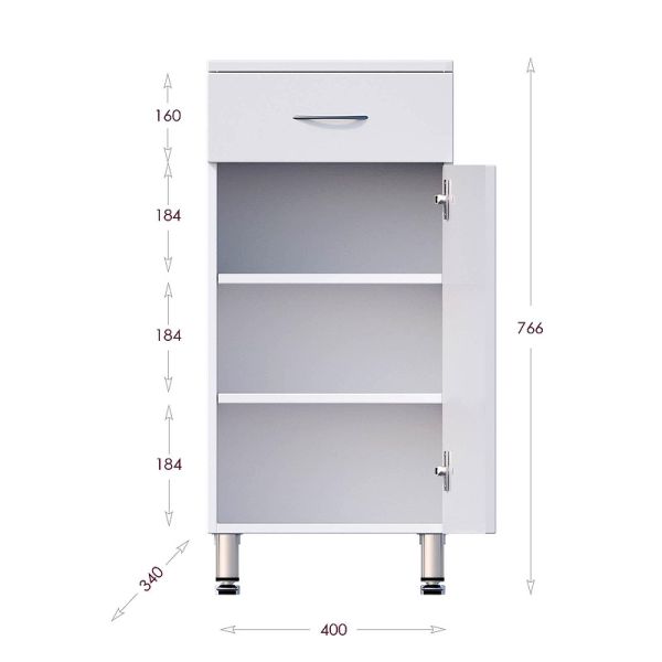 Полупенал напольный Onika Каприз 404013 40 см белый