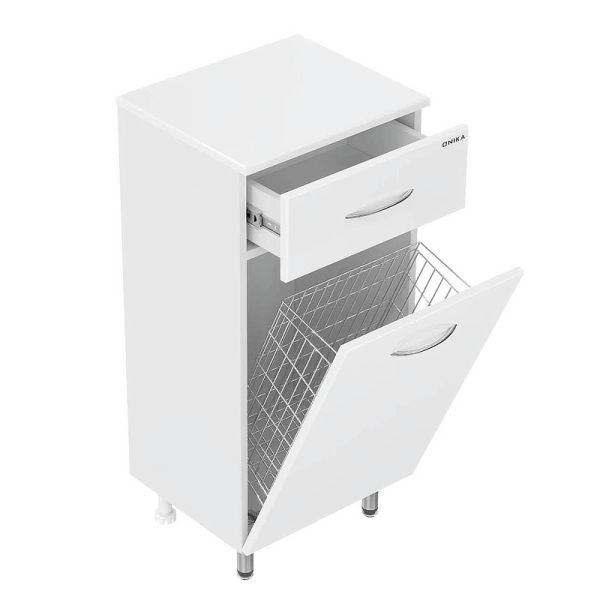 Полупенал напольный Onika Каприз 404014 с бельевой корзиной 40 см белый