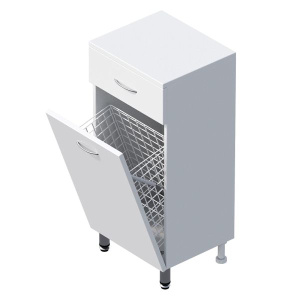 Полупенал напольный Onika Каприз 404014 с бельевой корзиной 40 см белый