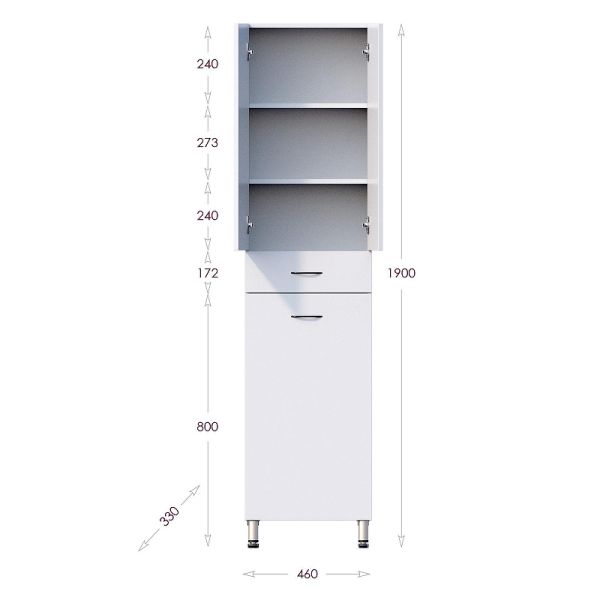 Пенал напольный Onika Модерн 404601 46 см белый