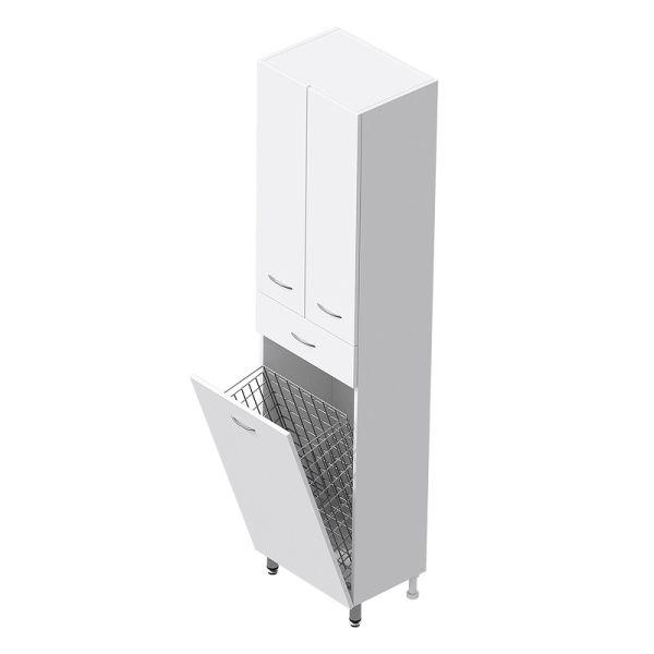 Пенал напольный Onika Модерн 404602 с бельевой корзиной 46 см белый