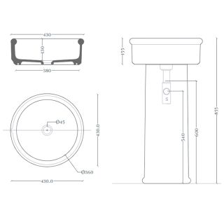 Раковина ArtCeram Brera BRL001 05 00 белая 43 см Раковина ArtCeram Brera BRL001 05 00 белая 43 см
