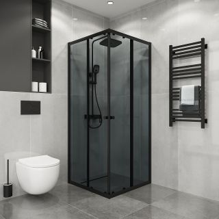 Душевой уголок Niagara Eco 90х90 NG-1009-14QT профиль Черный матовый стекло тонированное