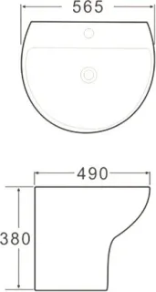 Раковина SantiLine SL-4020 белая 56 см
