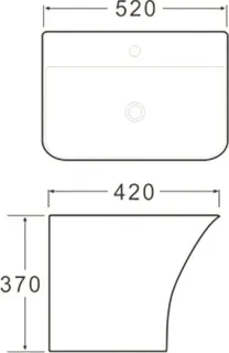 Раковина SantiLine SL-4021 белая 52 см