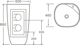Раковина SantiLine SL-4018  белая  50 см