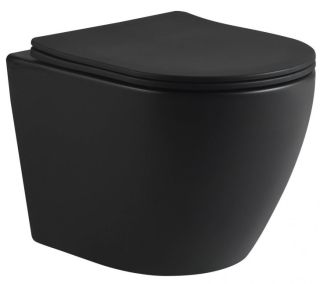 Унитаз подвесной SantiLine SL-5025MB безободковый чёрный матовый Унитаз подвесной SantiLine SL-5025MB безободковый чёрный матовый
