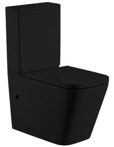 Унитаз напольный SantiLine SL-5028MB безободковый чёрный матовый
