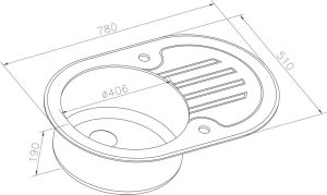 Мойка кухонная Zorg Inox Glass GL-7851-OV-WHITE-GRAFIT