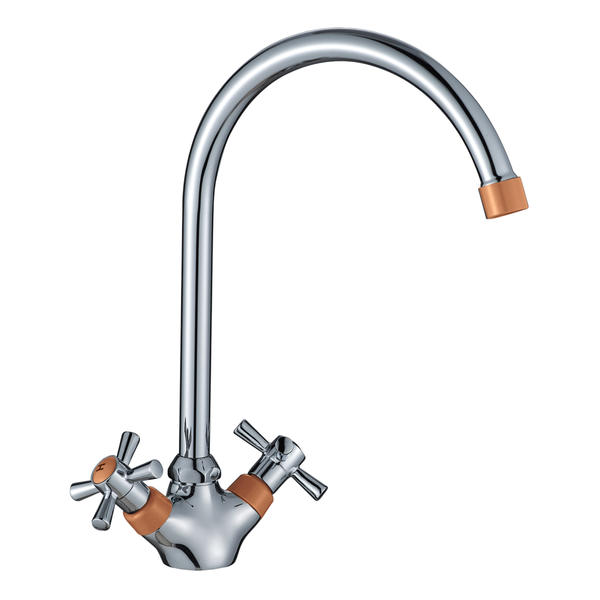 Смеситель для кухни Decoroom хром/оранжевый DR46028-Orange