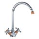 Смеситель для кухни Decoroom хром/оранжевый DR46028-Orange