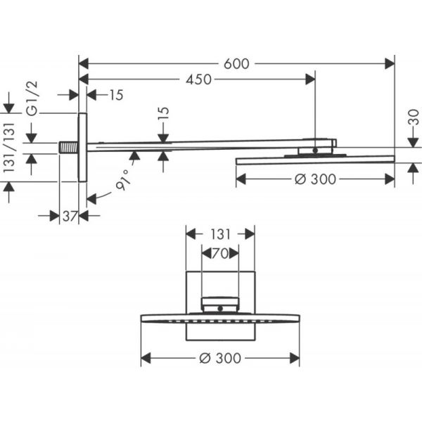 Верхний душ Hansgrohe ShowerSolutions 35300000 хром
