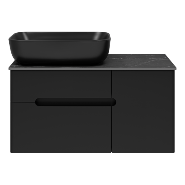 Подвесная тумба под раковину Misty Роял 80 см П-Роя-01080-021П2Я черный
