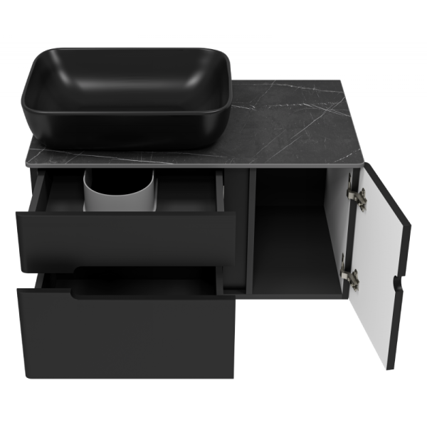 Подвесная тумба под раковину Misty Роял 80 см П-Роя-01080-021П2Я черный