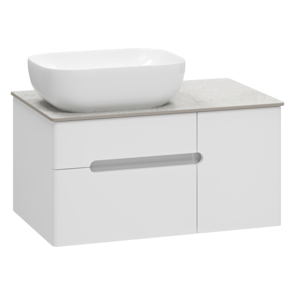 Подвесная тумба под раковину Misty Роял 80 см П-Роя-01080-011П2Я белый