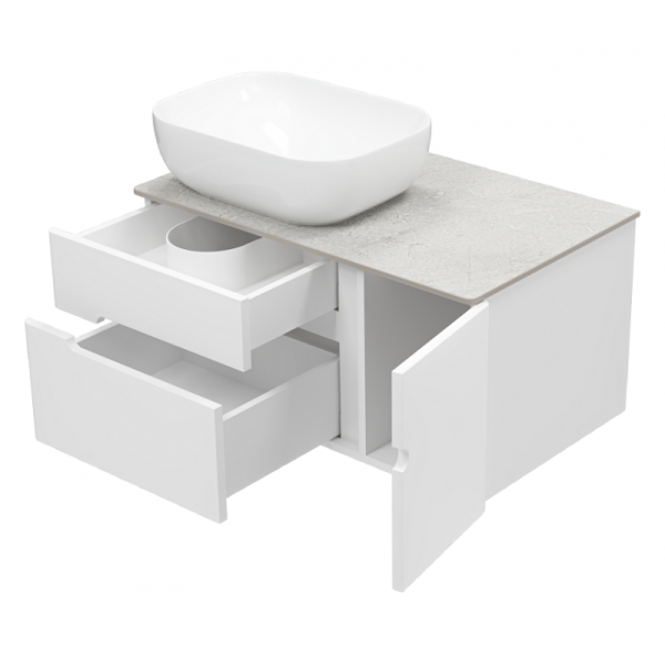 Подвесная тумба под раковину Misty Роял 80 см П-Роя-01080-011П2Я белый