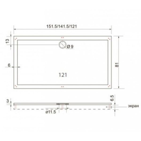 Душевой поддон Aquatek DPL-0002 120 x 80 см Белый