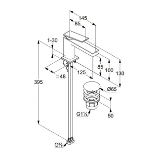 Смеситель для раковины Kludi Decus 54266N575 брашированный никель