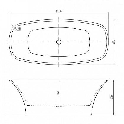 Акриловая ванна Aquanet Pleasure 170x78