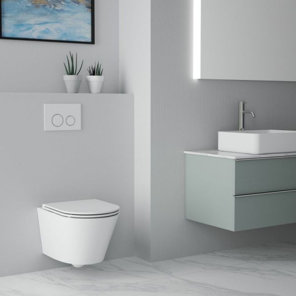 Унитаз подвесной ArtMax Bari AM822-V с вихревым смывом белый