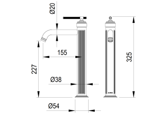 Смеситель для раковины Boheme высокий ETERNA CHROME хром