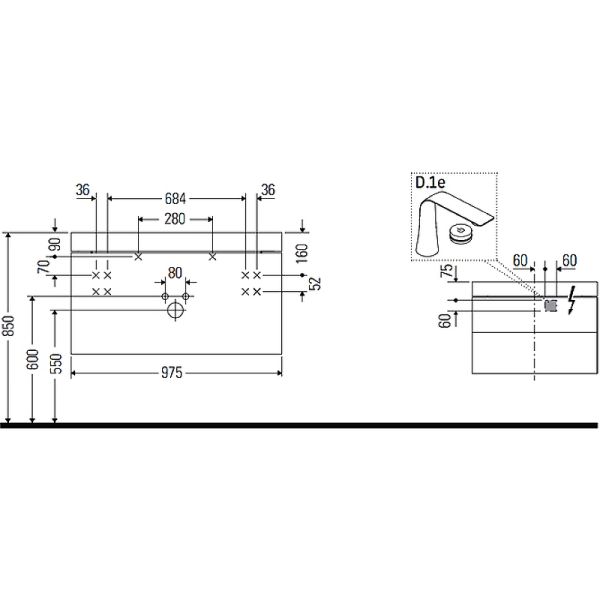 Тумба под раковину Duravit Happy D 2 Plus 98 HP4348O2222 подвесная белая