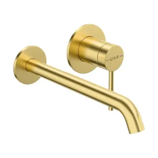 Смеситель для раковины VitrA Minimax Round (Минимакс Раунд) A4354925EXP брашированное золото