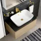 Смеситель для раковины VitrA Minimax Square (Минимакс Скуэр) A4372425EXP брашированное золото