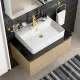 Смеситель для раковины VitrA Minimax Round (Минимакс Раунд) A4353025EXP брашированное золото