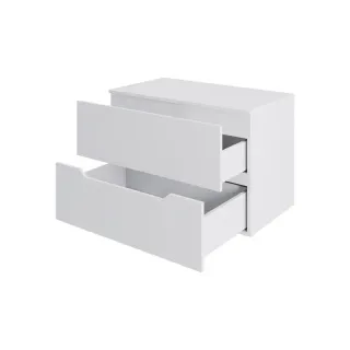 Тумба с раковиной Orange Лайн Li-70TuwMDF+B02-460MB 70 см белый матовый/чёрный матовый