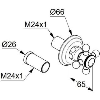 Переключатель на два положения Kludi 1926 хром 518490520