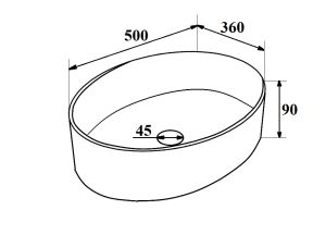 Умывальник Runo мебельный 50 овал OVALE (00-00001359)
